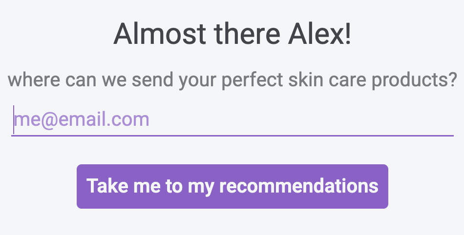 Prehook in-quiz email capture step